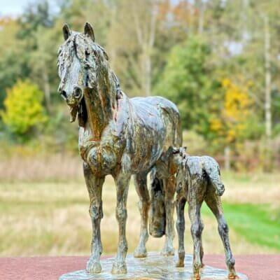 Paard beeld brons Haflinger