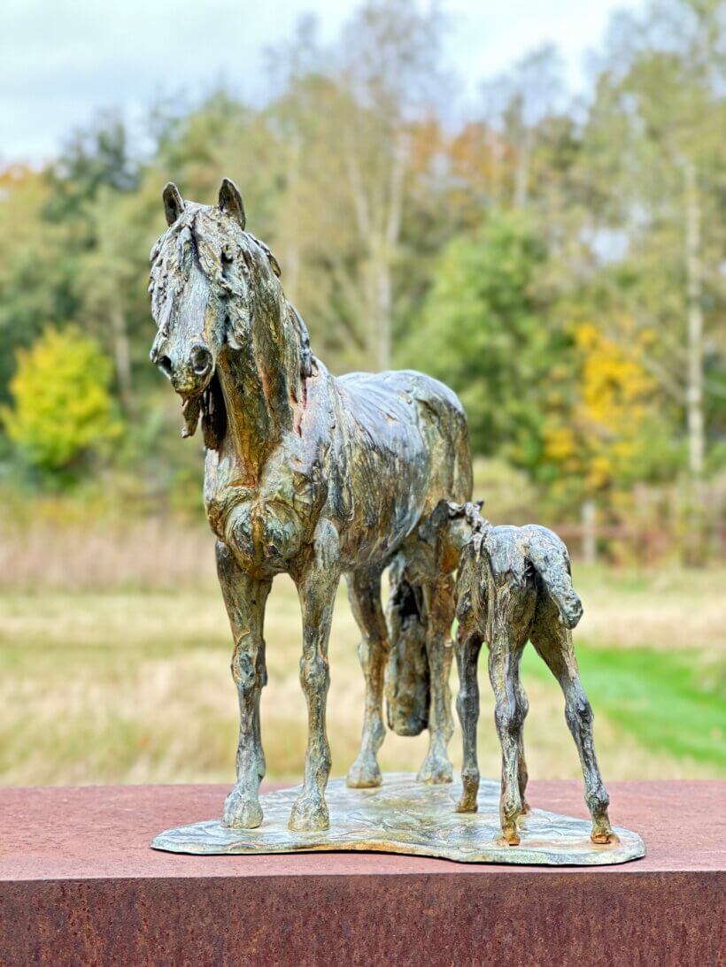 Paard beeld brons Haflinger