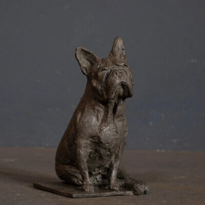 Beeld hond Franse Bulldog brons