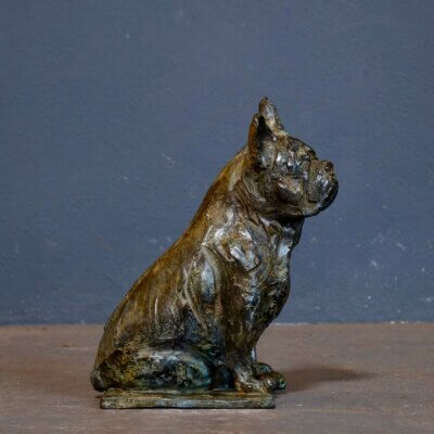Beeld hond Franse Bulldog brons Brigitte Boss